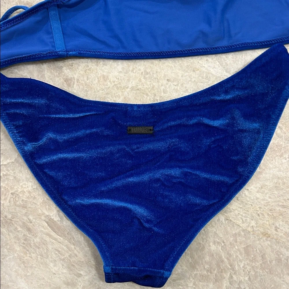 triangl swimwear Royal Blue Velvet Bikini Set